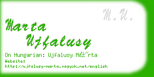 marta ujfalusy business card